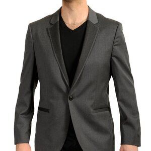 Hugo Boss Men's "Alwaro" Gray 100% Wool One Button Blazer US 42R IT 52R